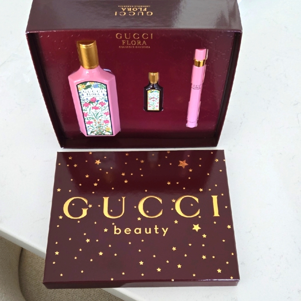New Gucci FLORA GORGEOUS GARDENIA SET Never Used Limited Edition GUCCI FLORA